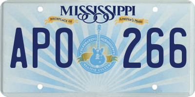 MS license plate APO266