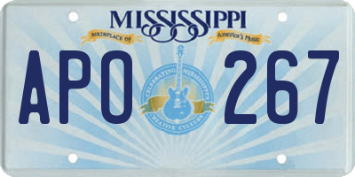 MS license plate APO267