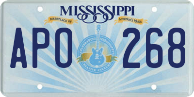 MS license plate APO268