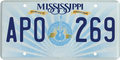 MS license plate APO269