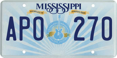 MS license plate APO270