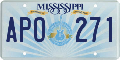 MS license plate APO271