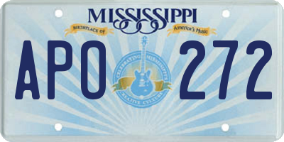 MS license plate APO272