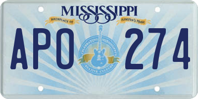 MS license plate APO274