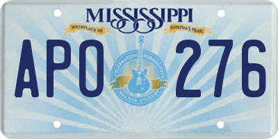 MS license plate APO276
