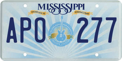 MS license plate APO277