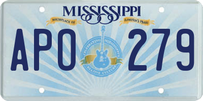 MS license plate APO279