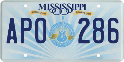 MS license plate APO286