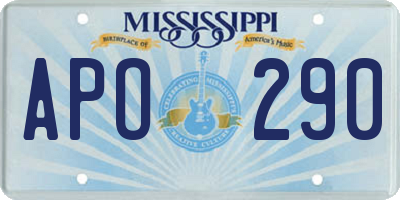 MS license plate APO290