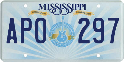 MS license plate APO297