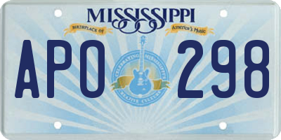 MS license plate APO298