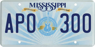 MS license plate APO300