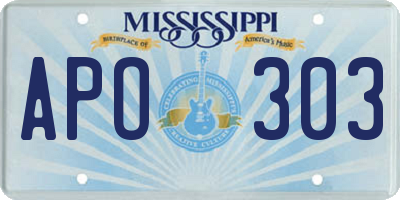MS license plate APO303