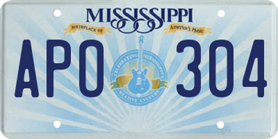 MS license plate APO304