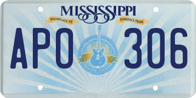 MS license plate APO306
