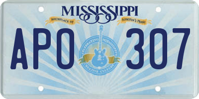 MS license plate APO307