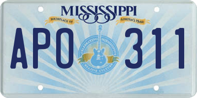 MS license plate APO311