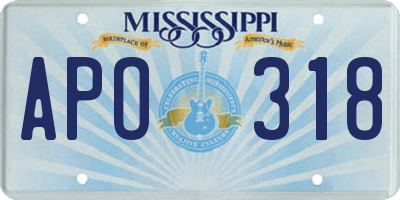 MS license plate APO318