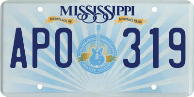 MS license plate APO319