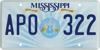 MS license plate APO322