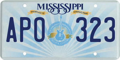 MS license plate APO323