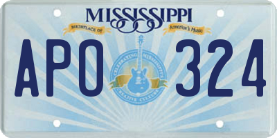 MS license plate APO324
