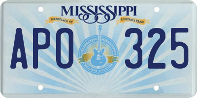 MS license plate APO325