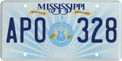 MS license plate APO328