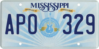 MS license plate APO329