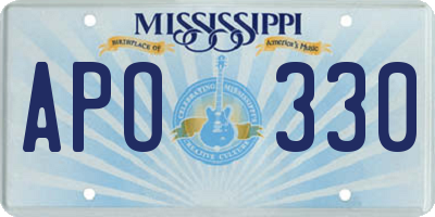 MS license plate APO330