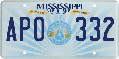MS license plate APO332