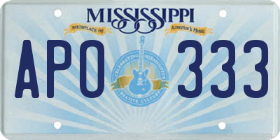 MS license plate APO333