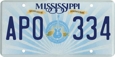 MS license plate APO334