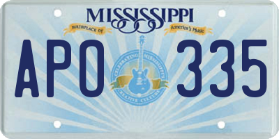 MS license plate APO335