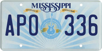 MS license plate APO336
