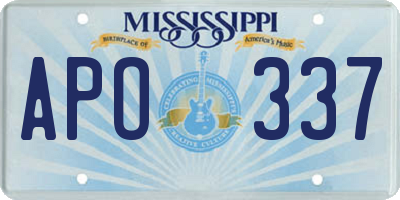 MS license plate APO337