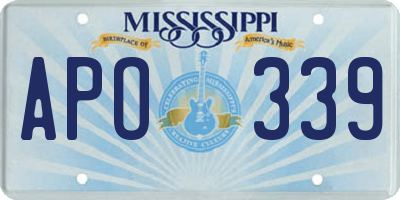 MS license plate APO339