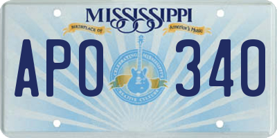 MS license plate APO340