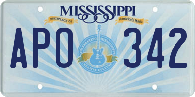 MS license plate APO342