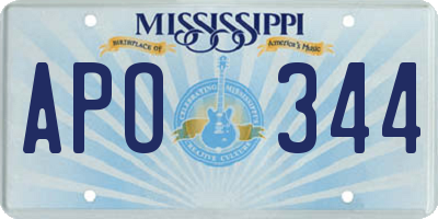 MS license plate APO344