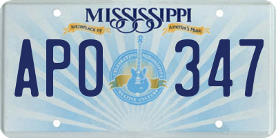 MS license plate APO347