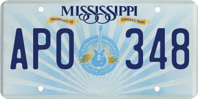 MS license plate APO348