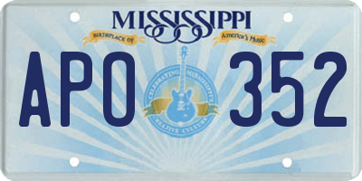 MS license plate APO352