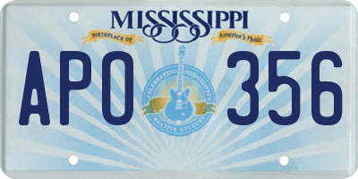 MS license plate APO356