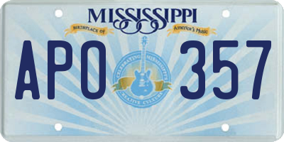 MS license plate APO357