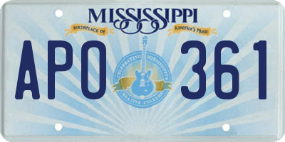 MS license plate APO361