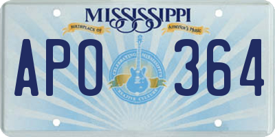 MS license plate APO364