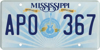 MS license plate APO367