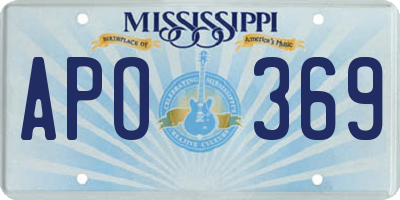 MS license plate APO369