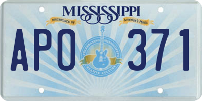MS license plate APO371